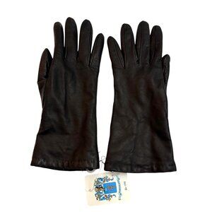 Portolano Women's Gloves Sz 7.5 Black Leather Cashmere Lined Winter Outdoor NEW